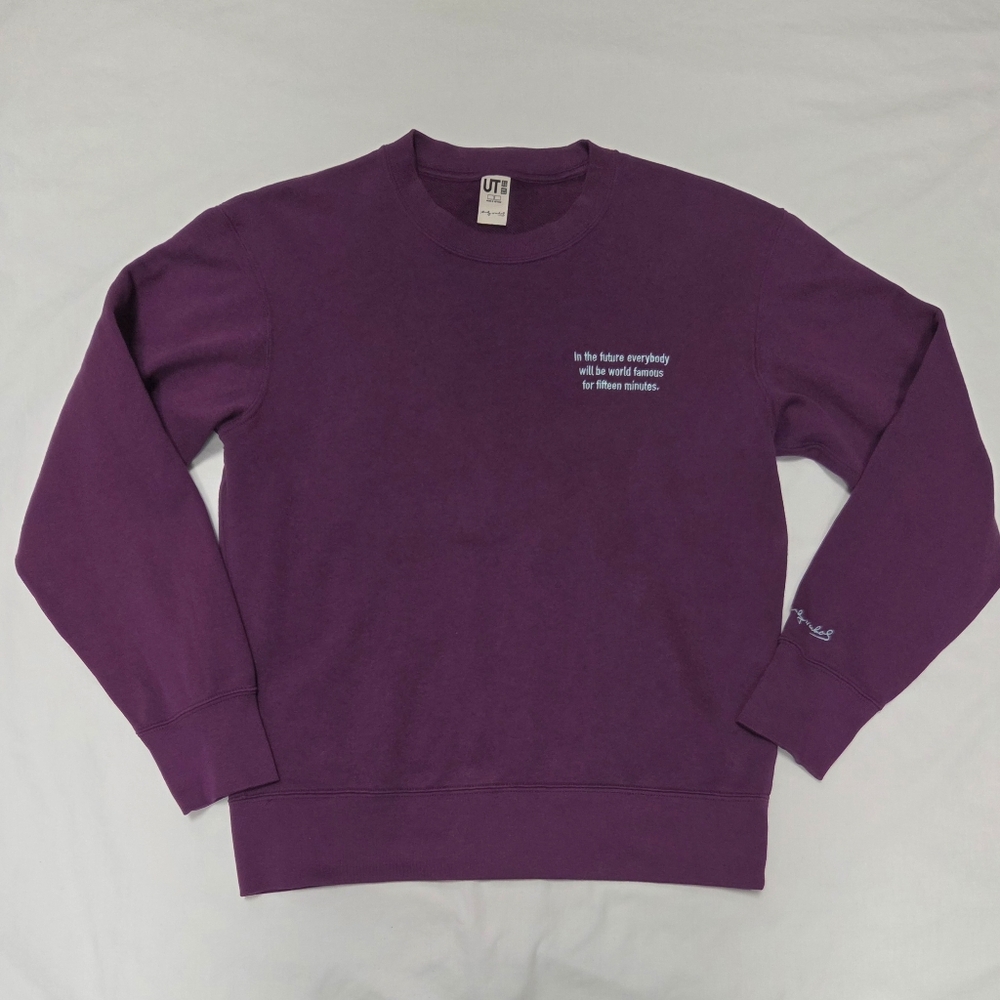 Uniqlo Andy Warhol Purple Fifteen Minutes Sweatshirt S